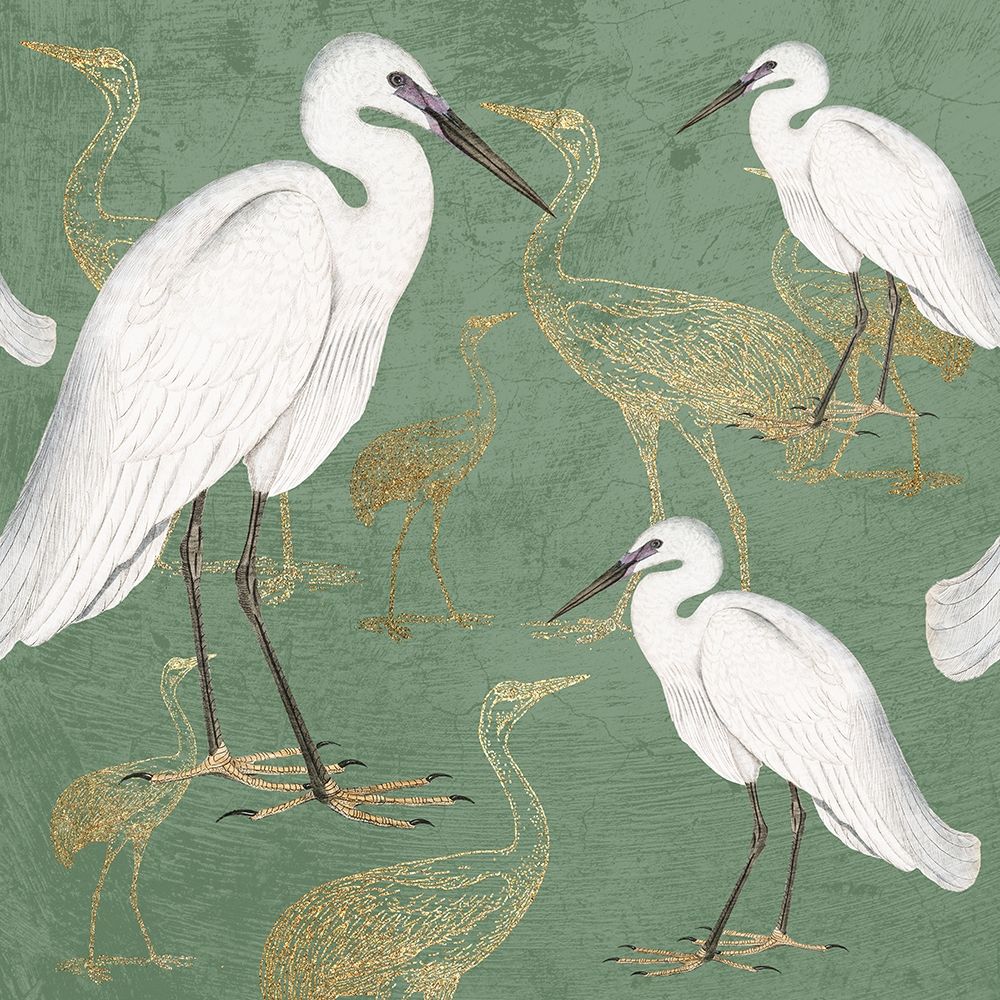 Sage and Gold Cranes