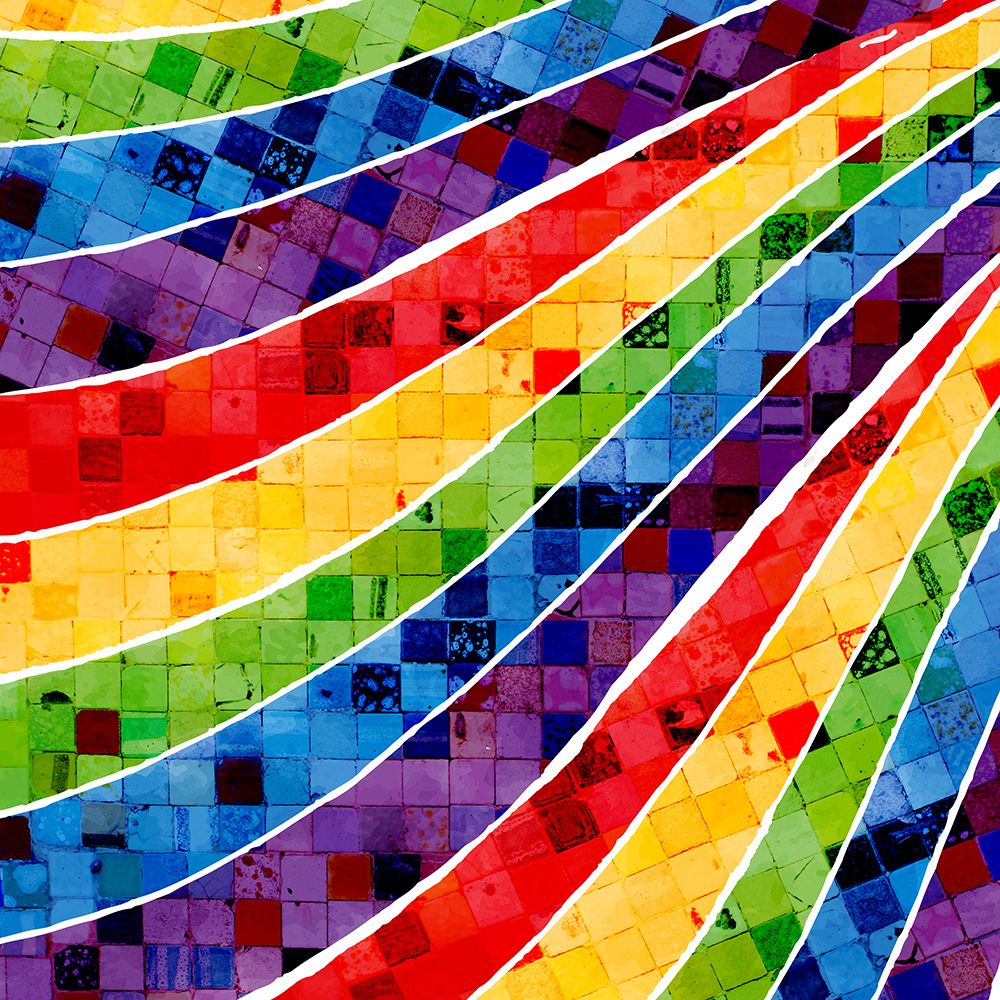 Vintage Tile Rainbow