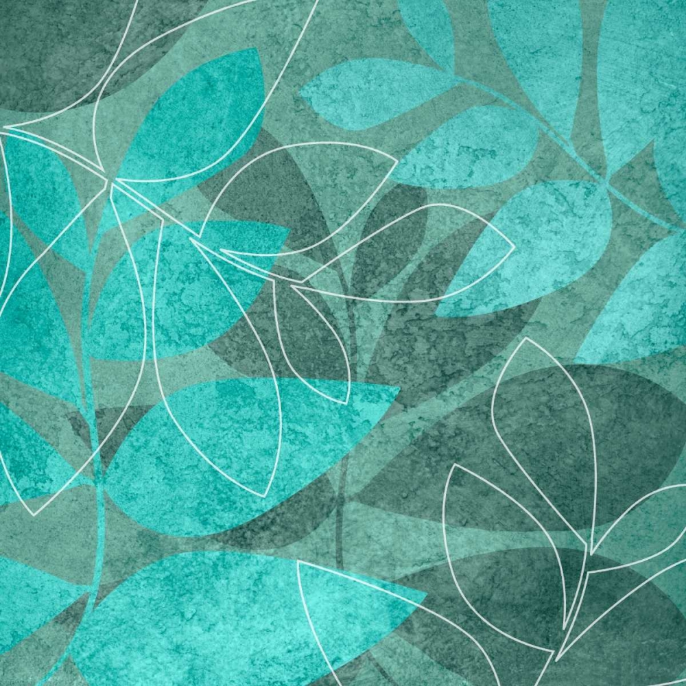 Teal Leaves I
