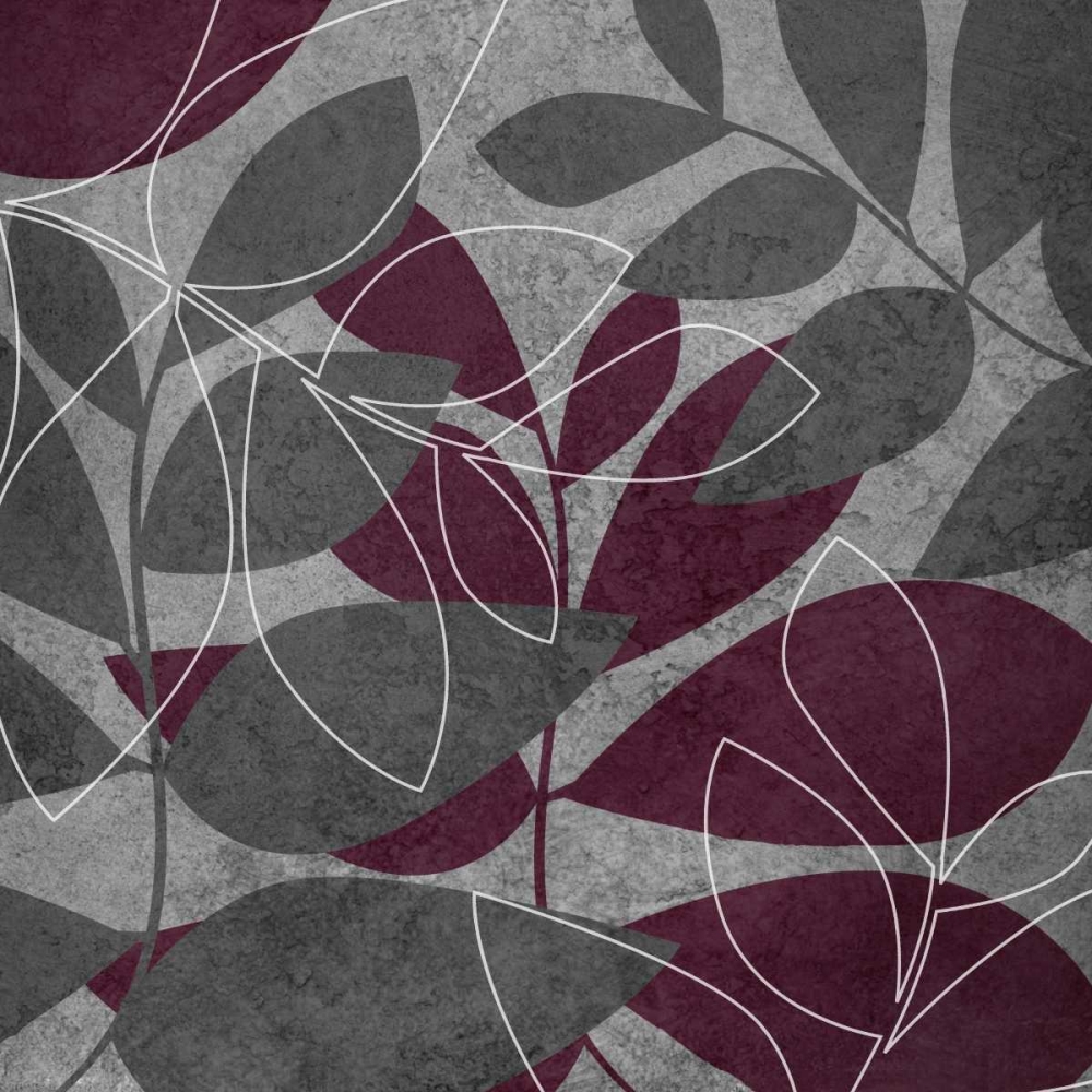 Gray and Purple Leaves I