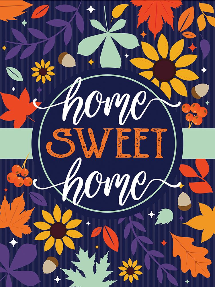 Navy Home Sweet Home Fall Floral