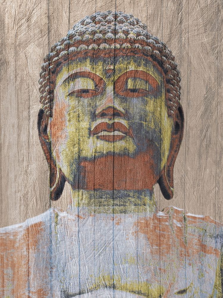 Wooden Painted Buddha