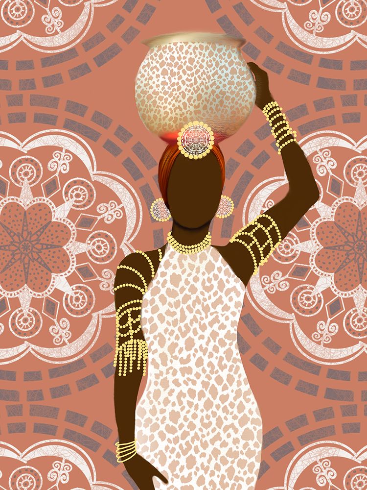 Woman Mandala Leopard Print Coral