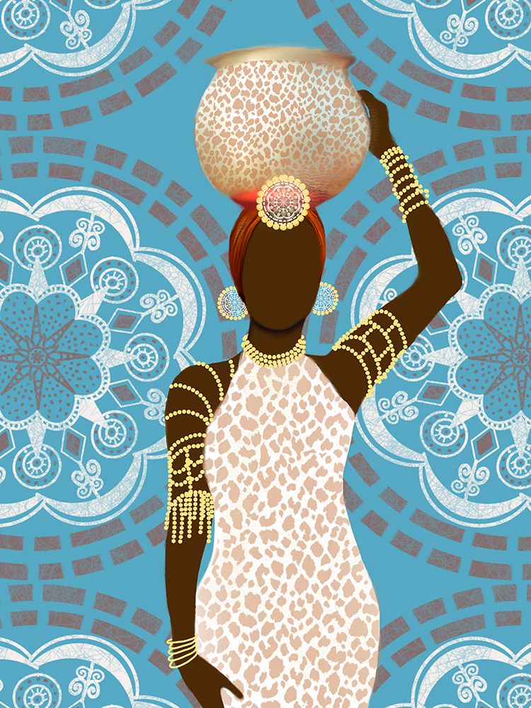 Woman Mandala Leopard Print Teal