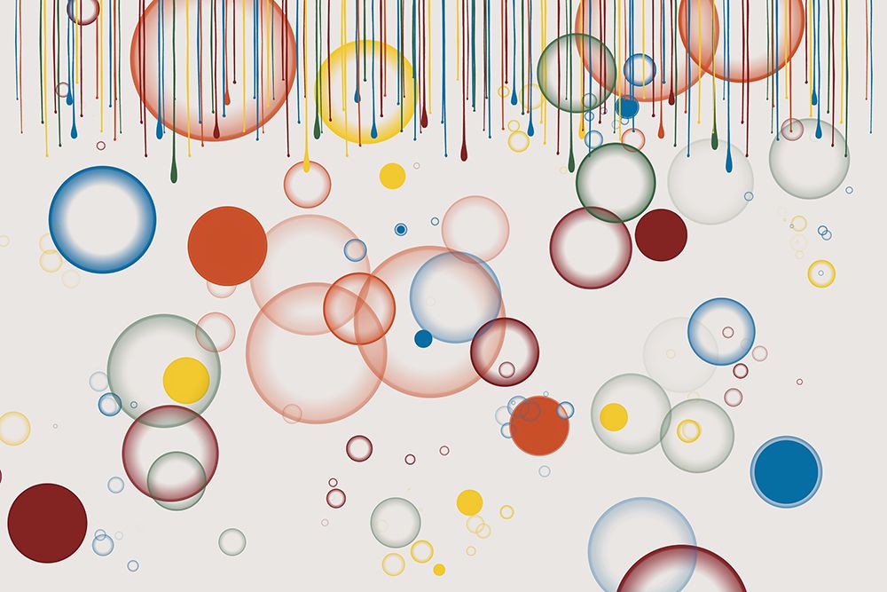 Paint Drips And Circles On White