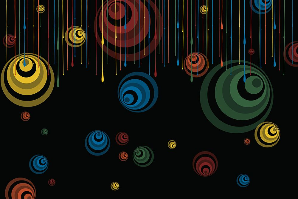 Retro Paint Drips On Black