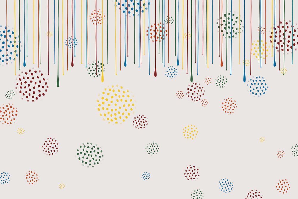 Paint Drips And Polka Dots On White