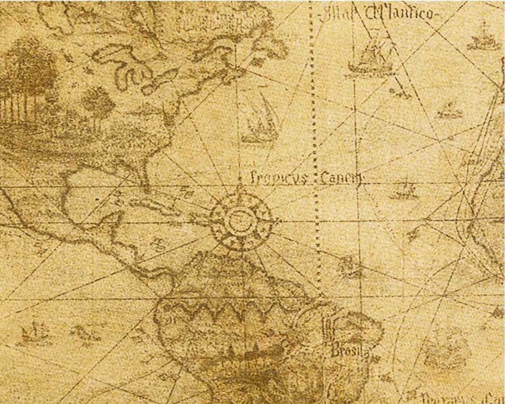 Vintage Map Carribean Sea