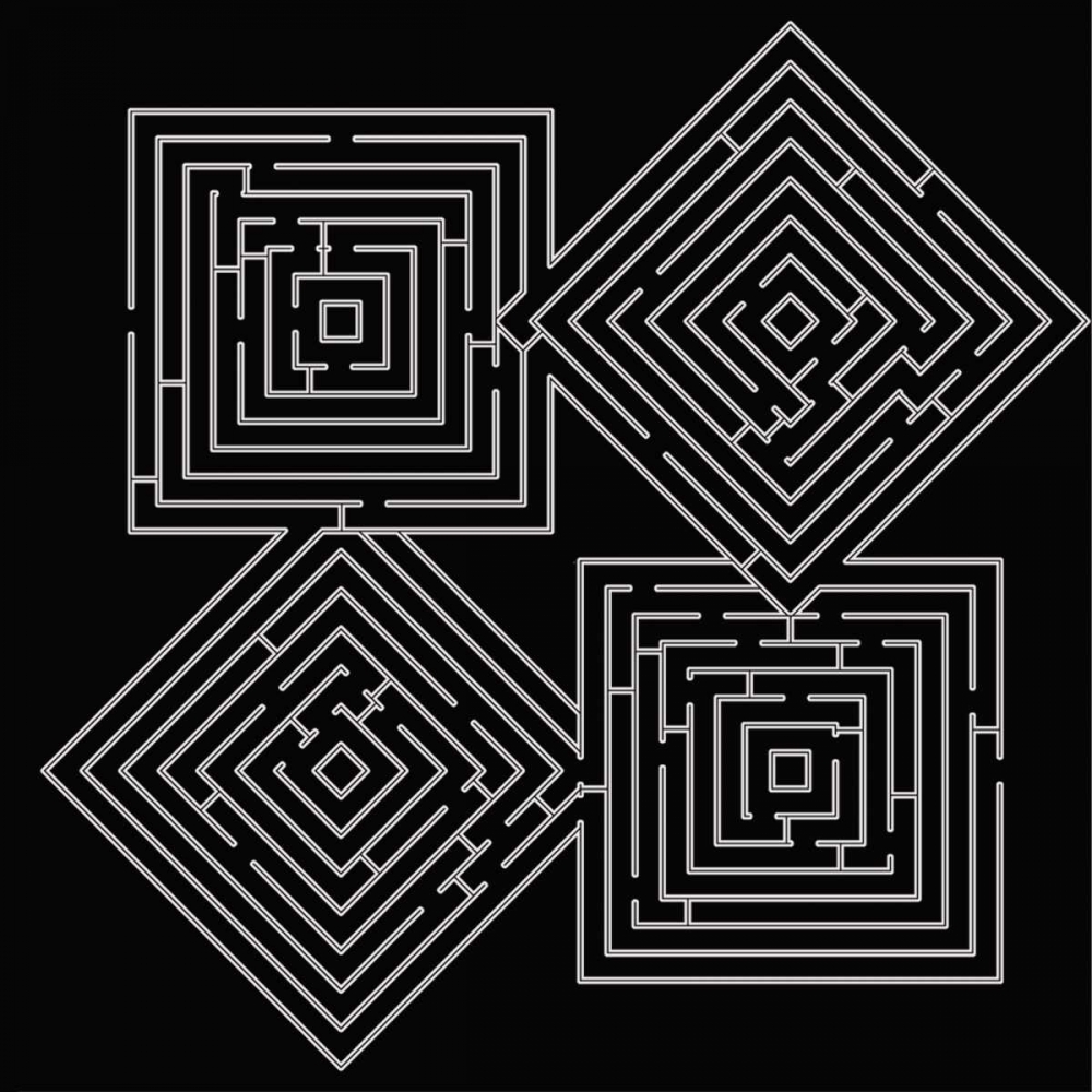 QUAD LABYRINTH ON BLACK