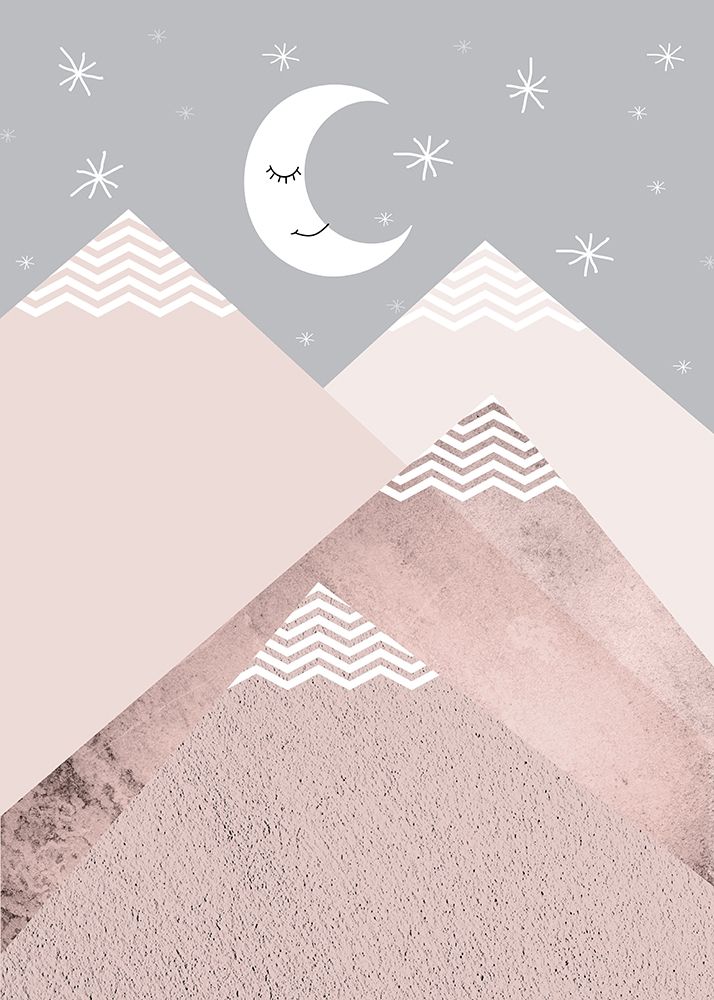 Blush Pink Grey Mountains 2