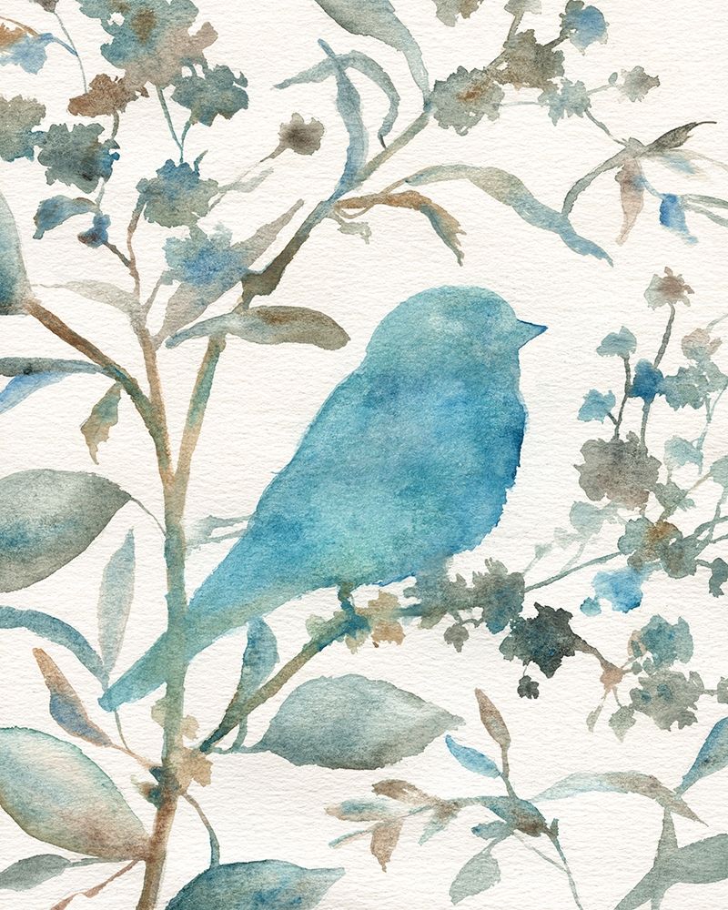 Teal Bluebird Silhouette III
