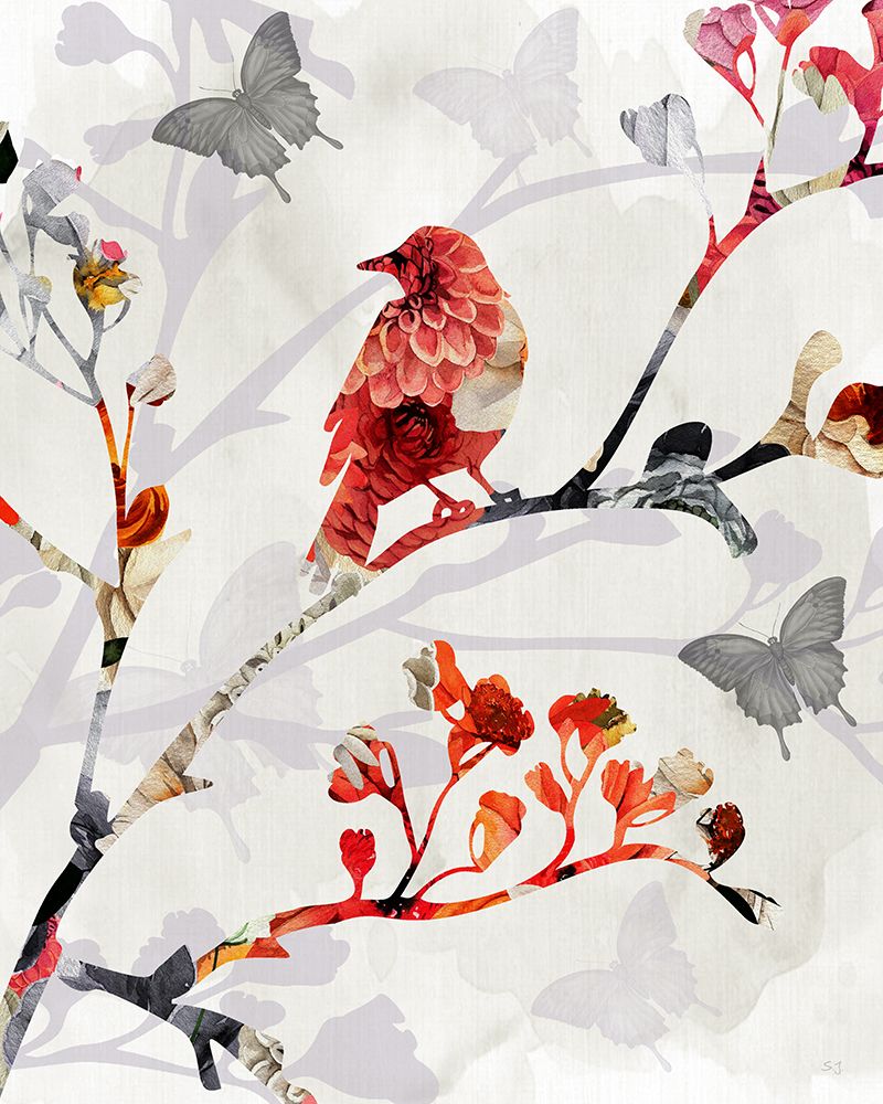 Bird And Cherry Blossoms I