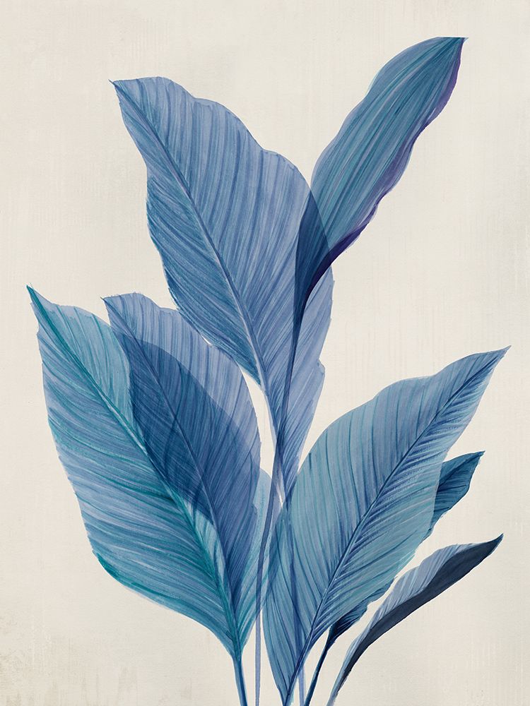 Blue Palm Leaves I