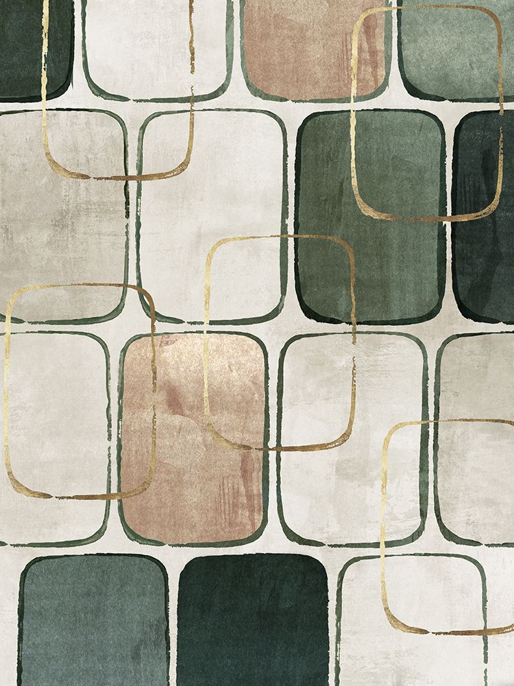 Emerald and Gold Geometric Harmony