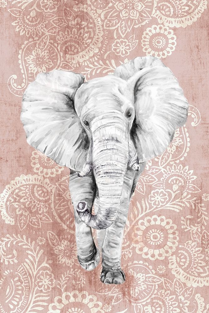 Pink Paisley Elephant
