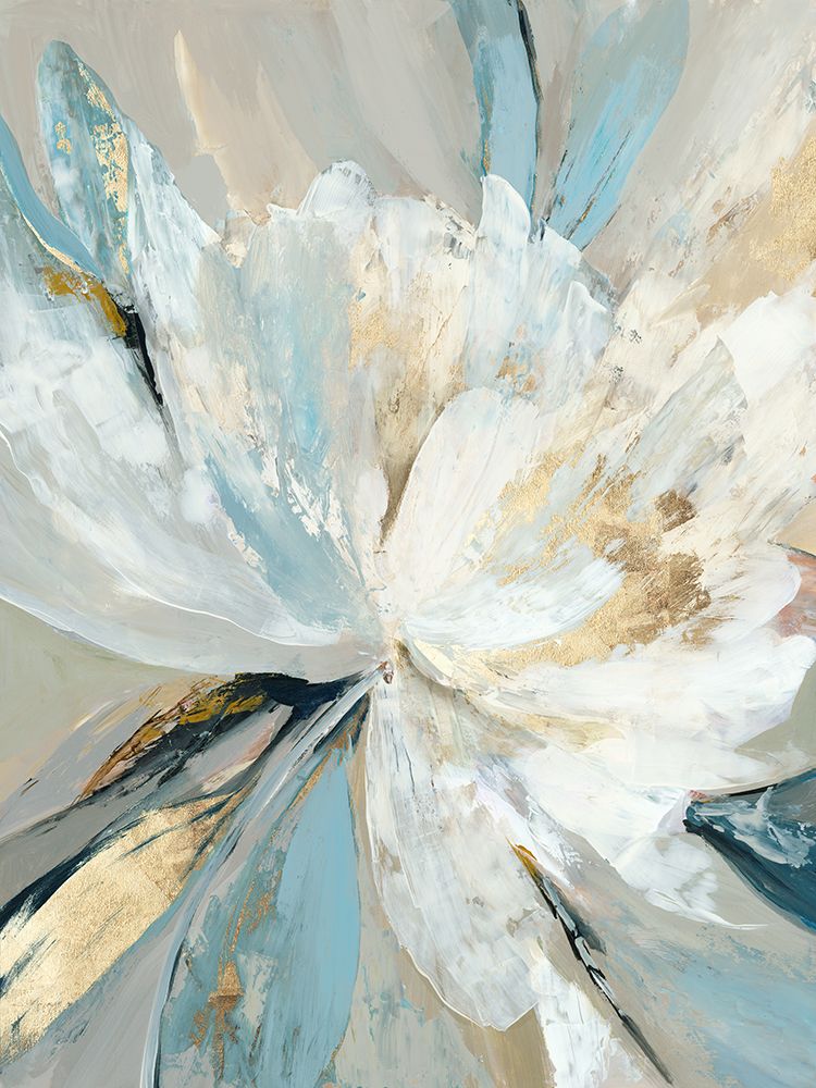 Golden Blue Floral I