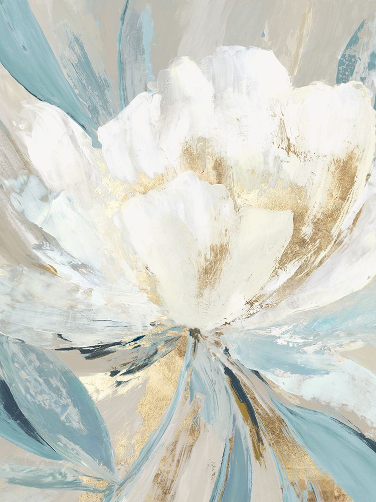 Golden Blue Floral II