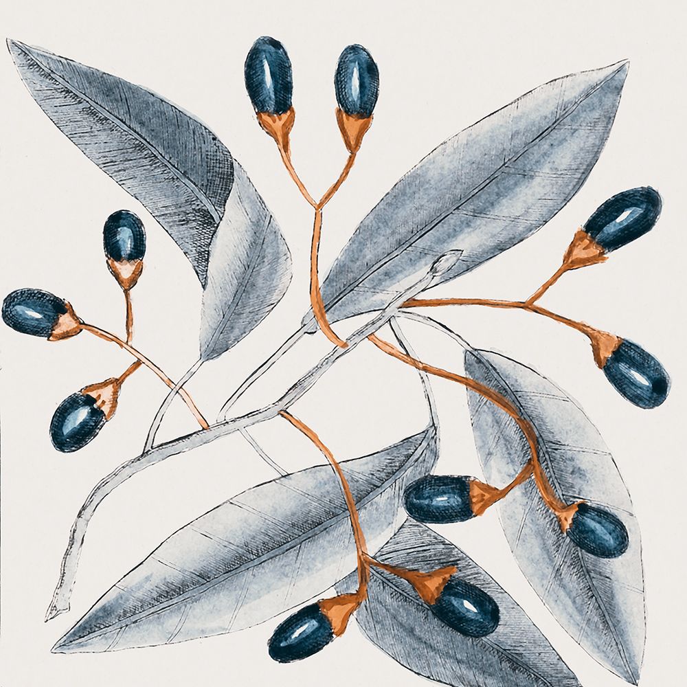 Vintage Blue Botanical I