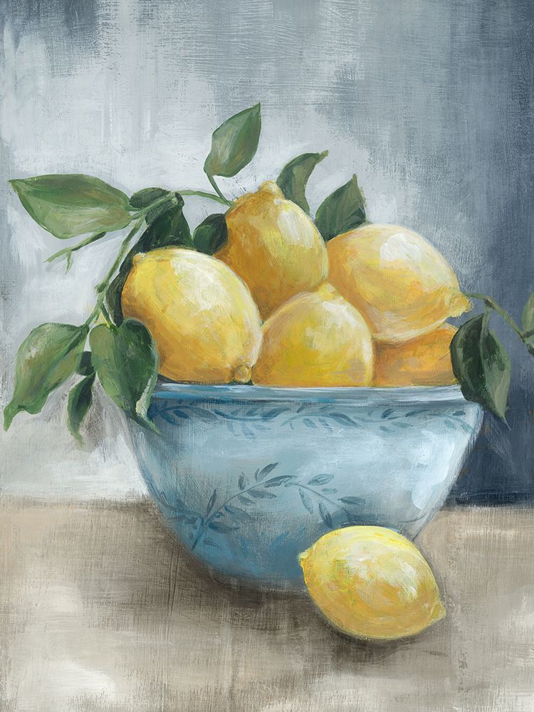 Citrus in Blue Bowl I