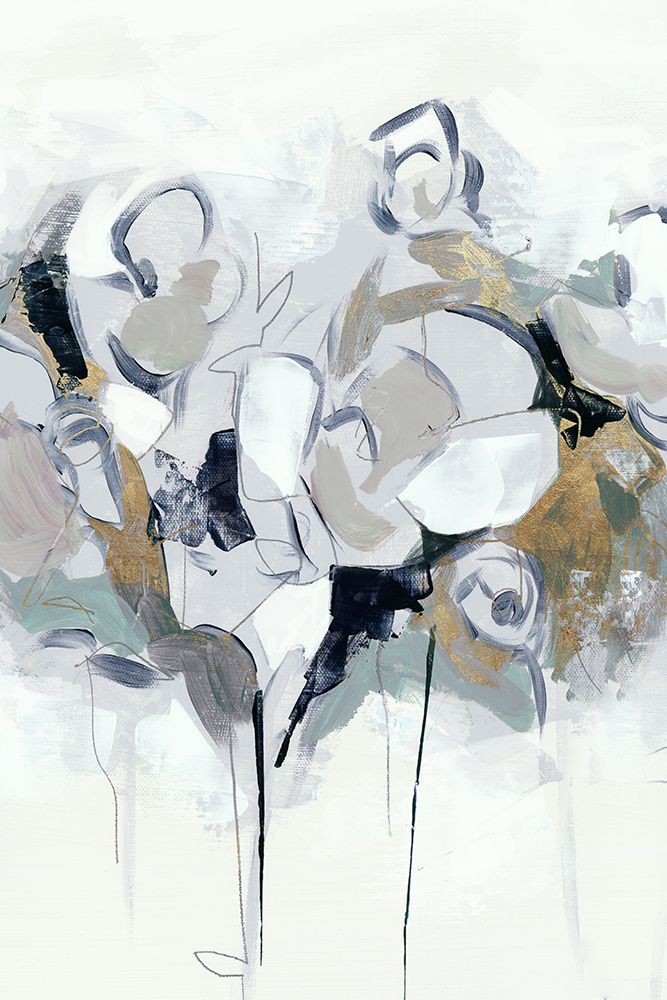 Blue Abstract Florals I