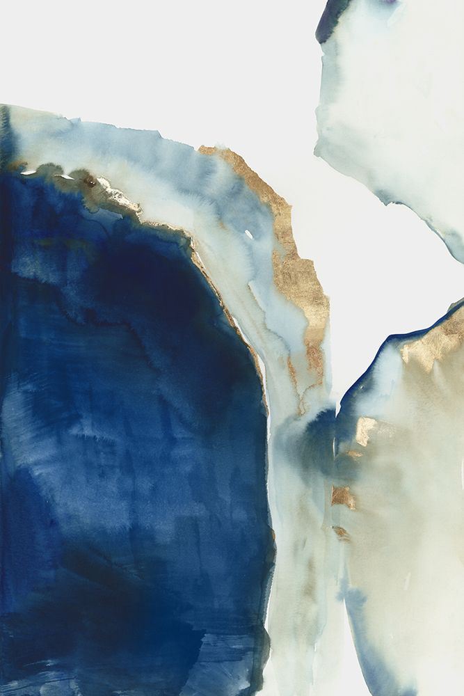 Shapes of Blue Watercolor I