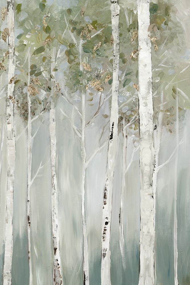 Whispering Green Birch Forest II
