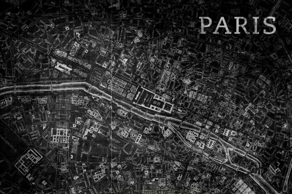 Map Paris Black