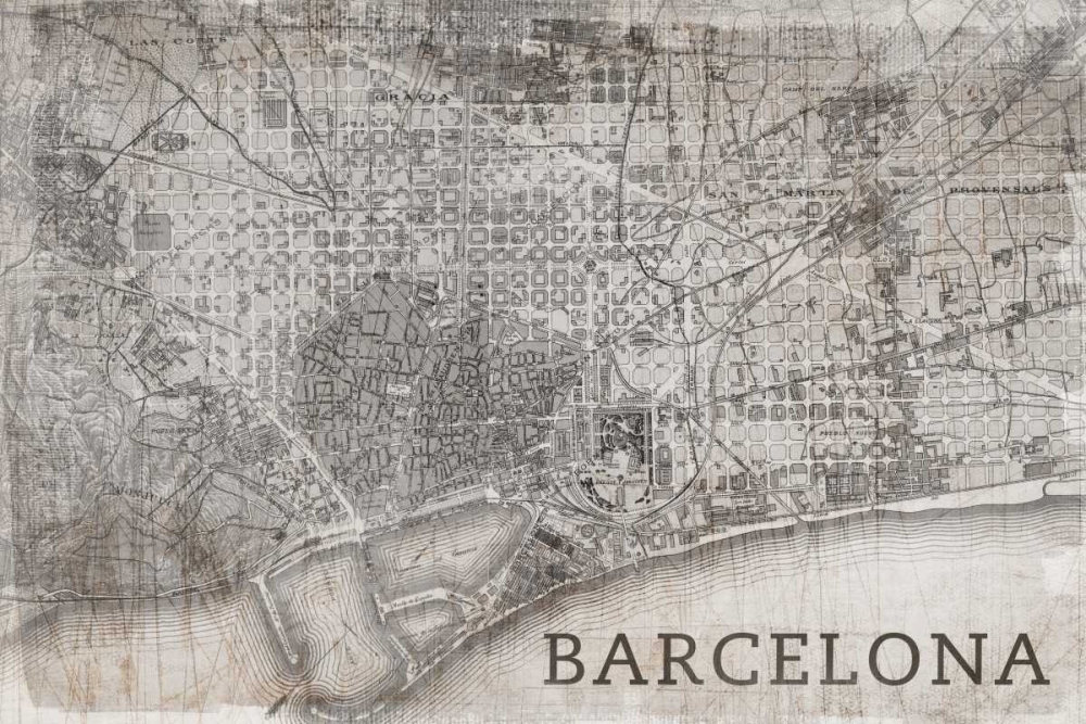 Map Barcelona Beige
