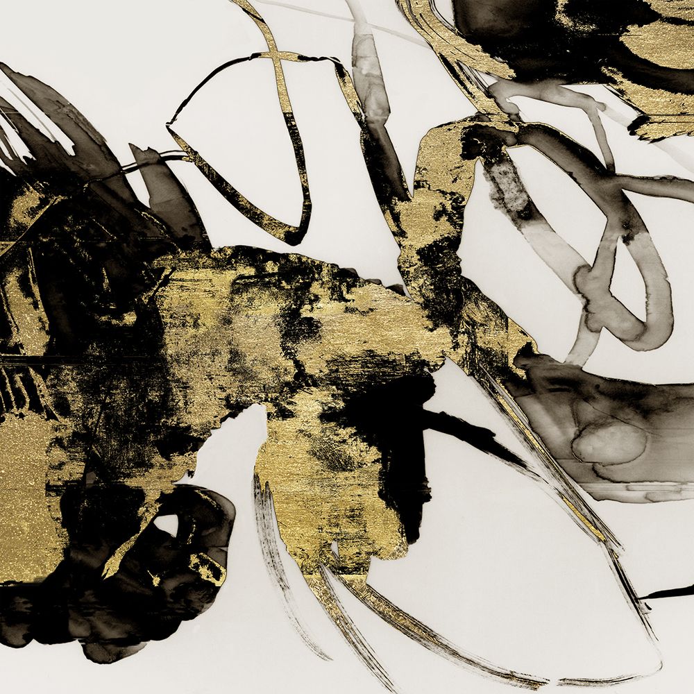 Gestural Black and Gold I