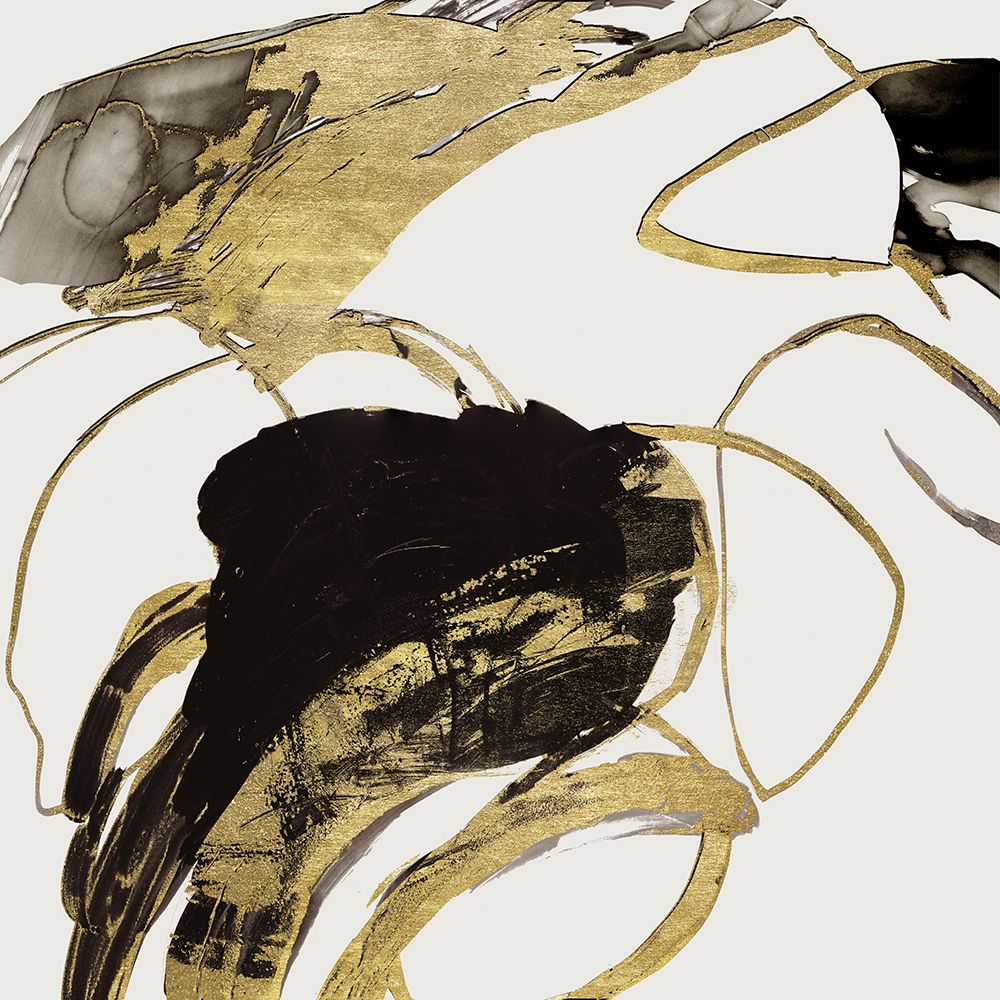 Gestural Black and Gold II