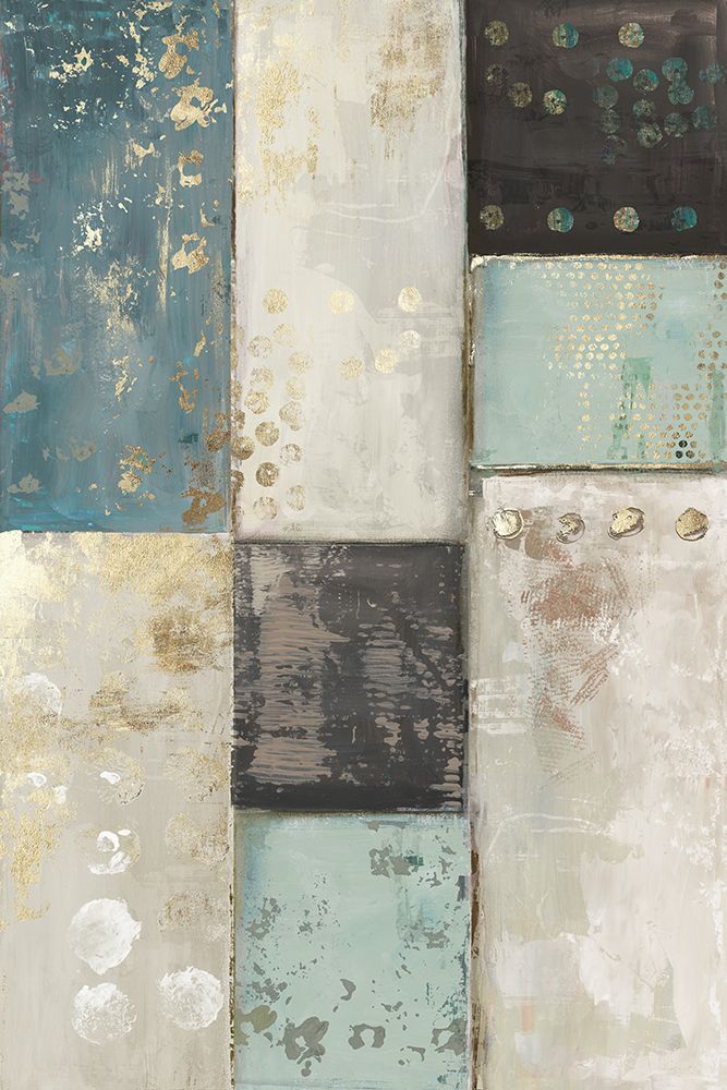 Teal Patchwork Square II