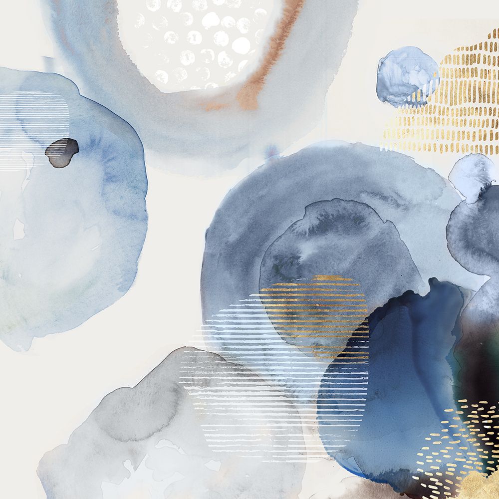 Blue Watercolour Rings II