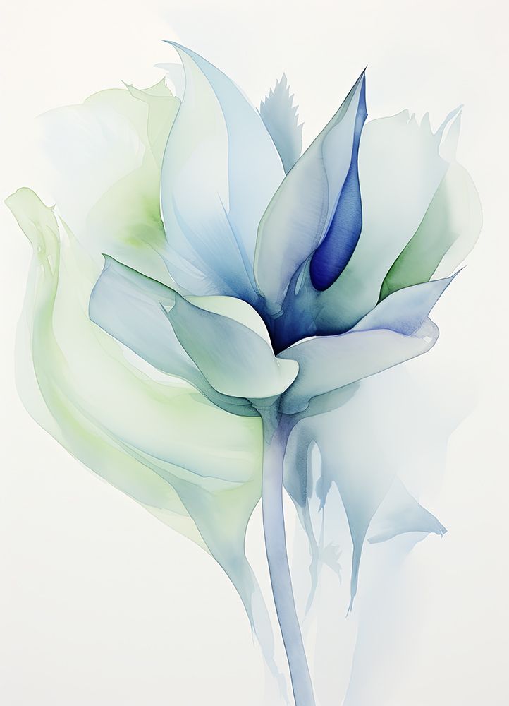 Watercolour Blue Bloom I