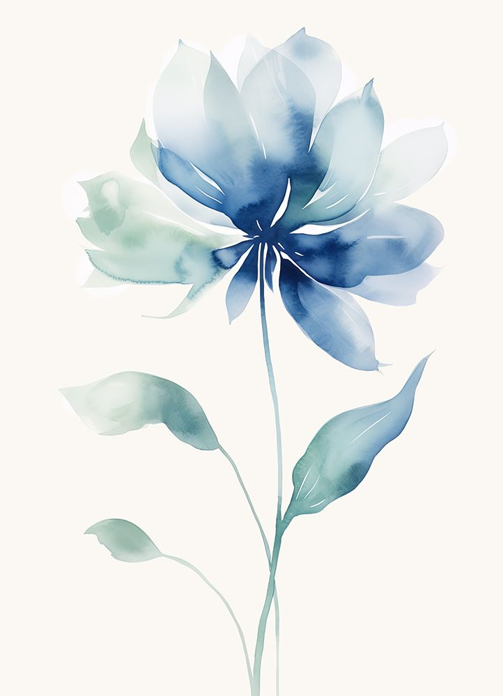 Watercolour Blue Bloom II