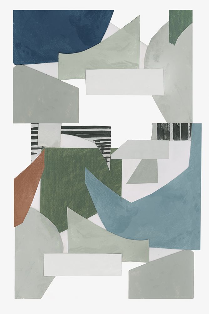 Blue Green Abstract Jugs I