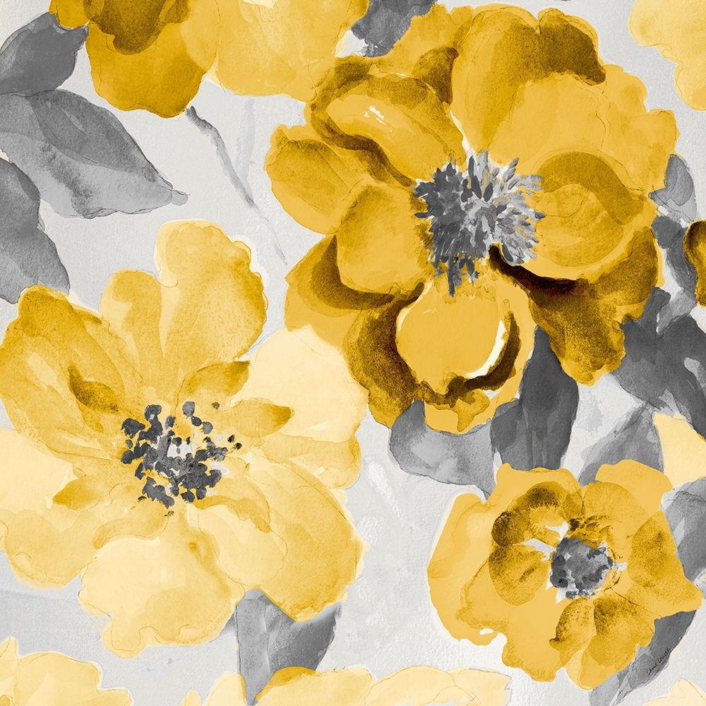 Yellow and Gray Floral Delicate I