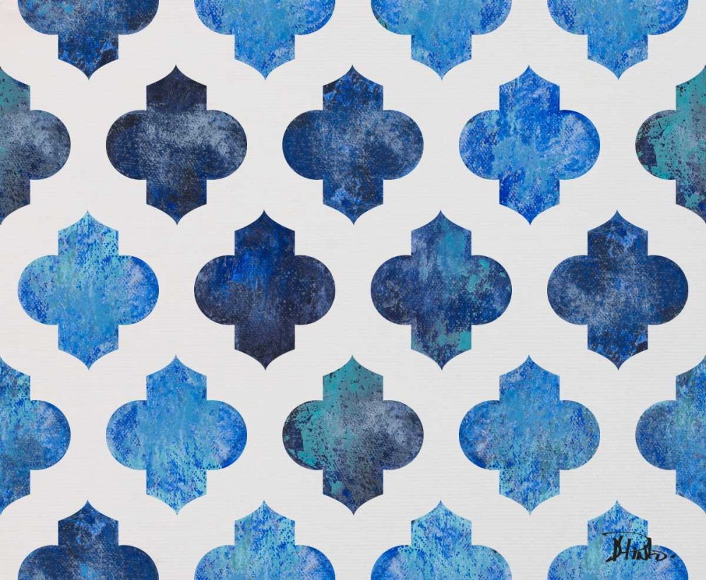 Clean Blue Quatrefoil I