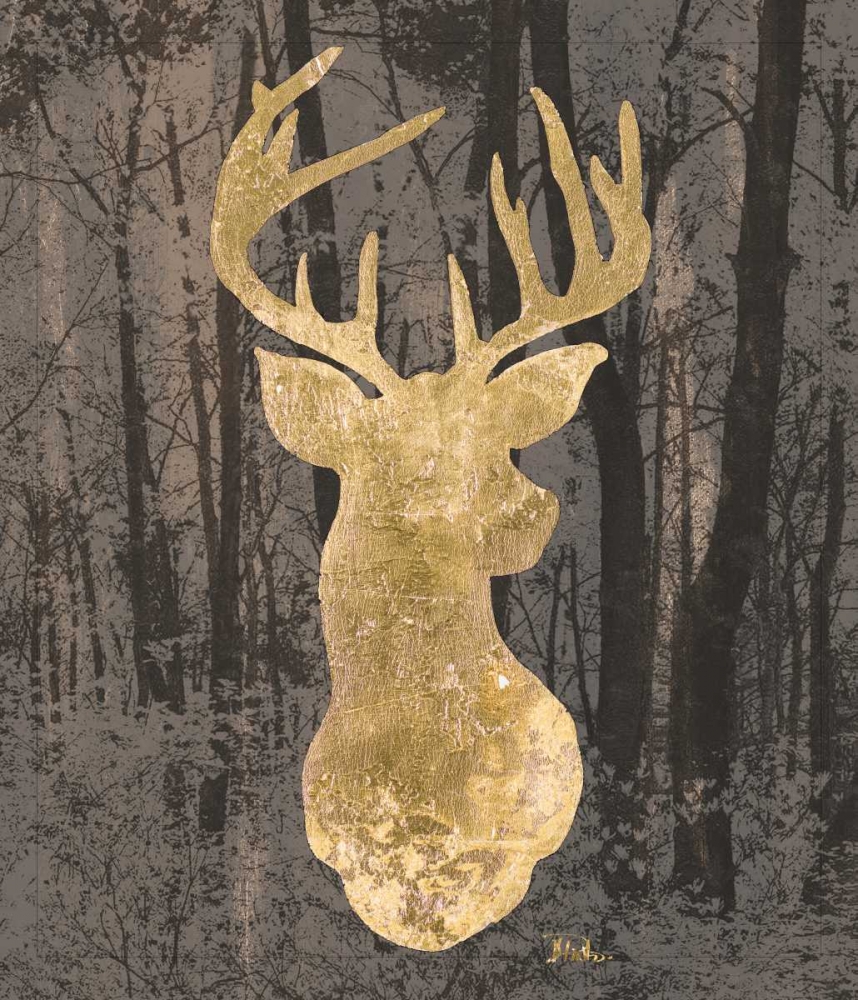 Gold Deer on Black
