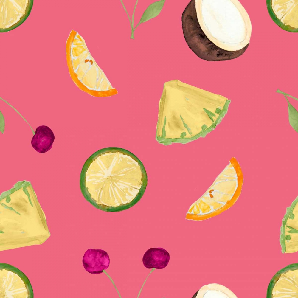 Cherries Pattern on Pink