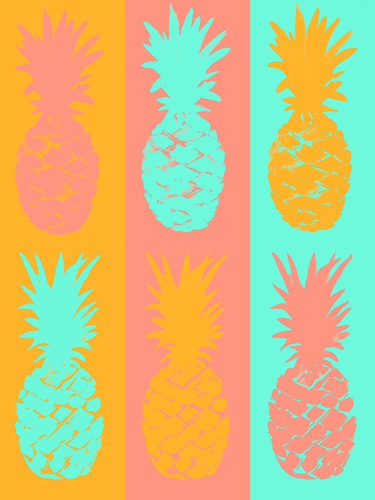 Vibrant Striped Pineapples