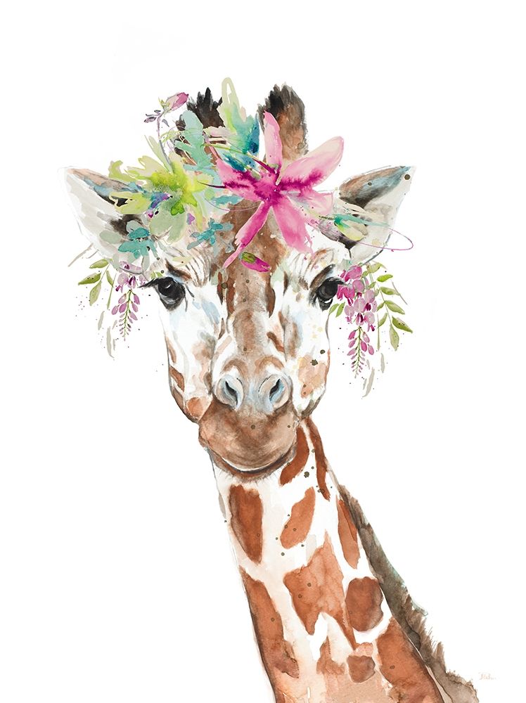 Giraffe With FLoral Crown