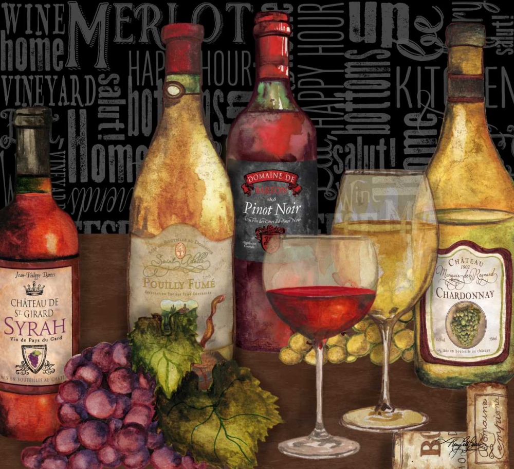 Wine Still Life on Black