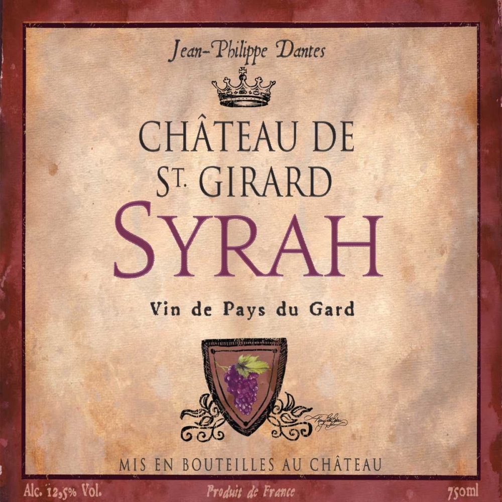 Still Life Wine Label Square VII