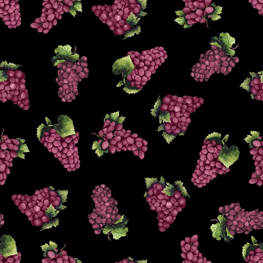 Wine Grapes Pattern A (black)