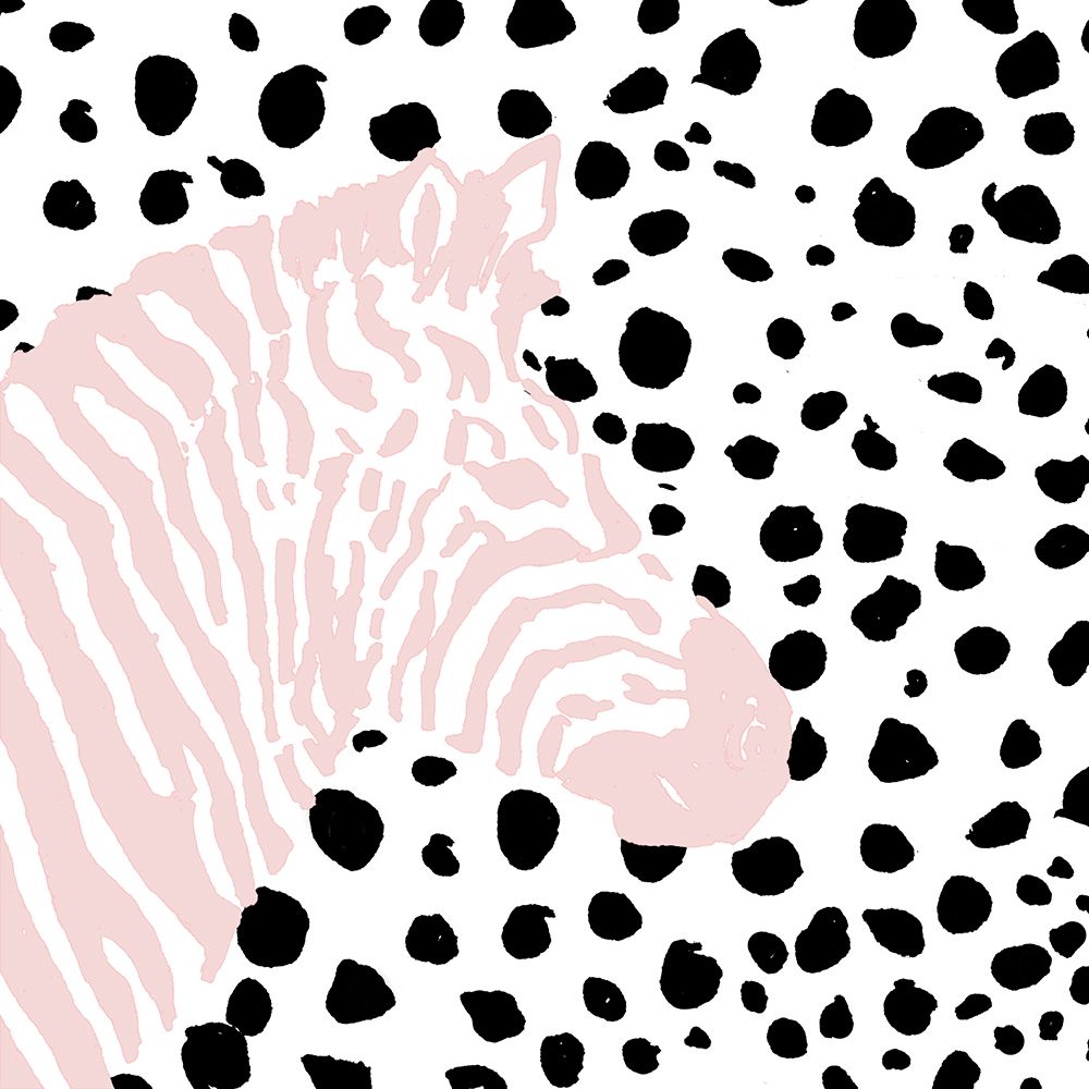 Pink Zebra On Dots