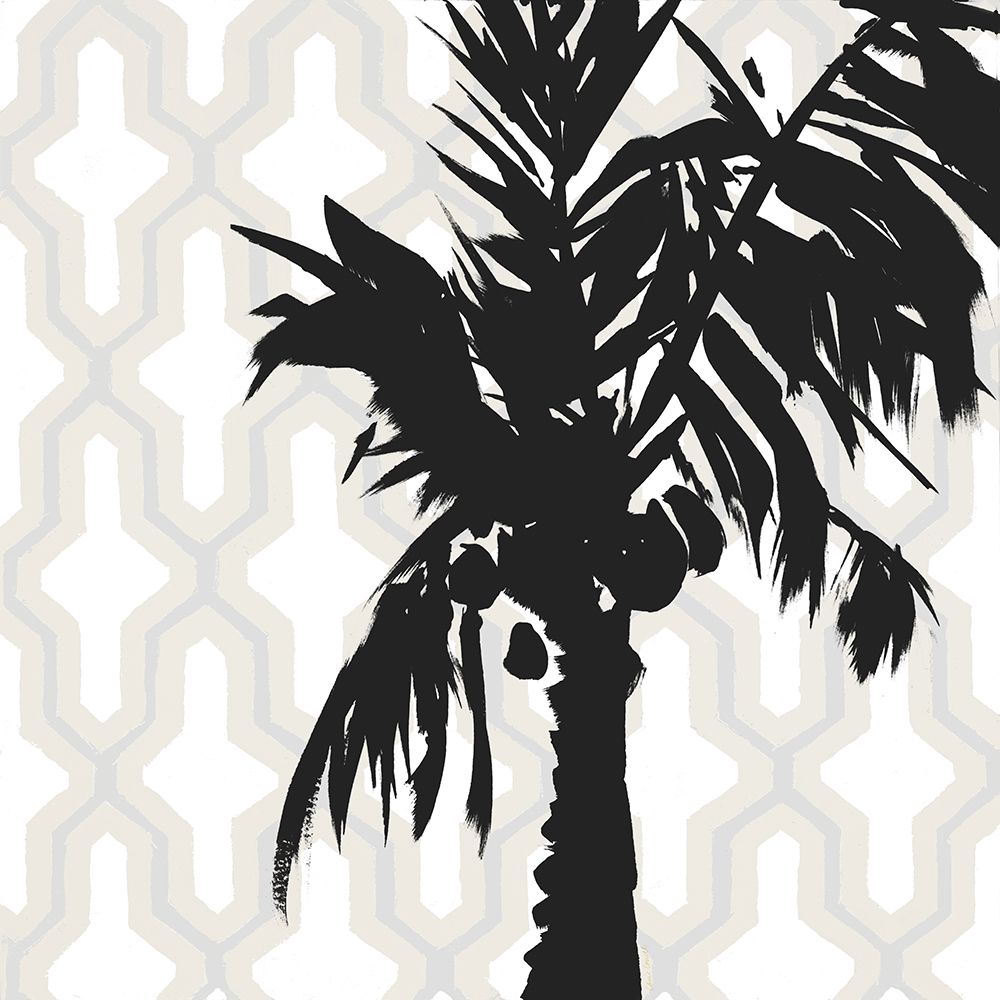 Black Palm On Pattern