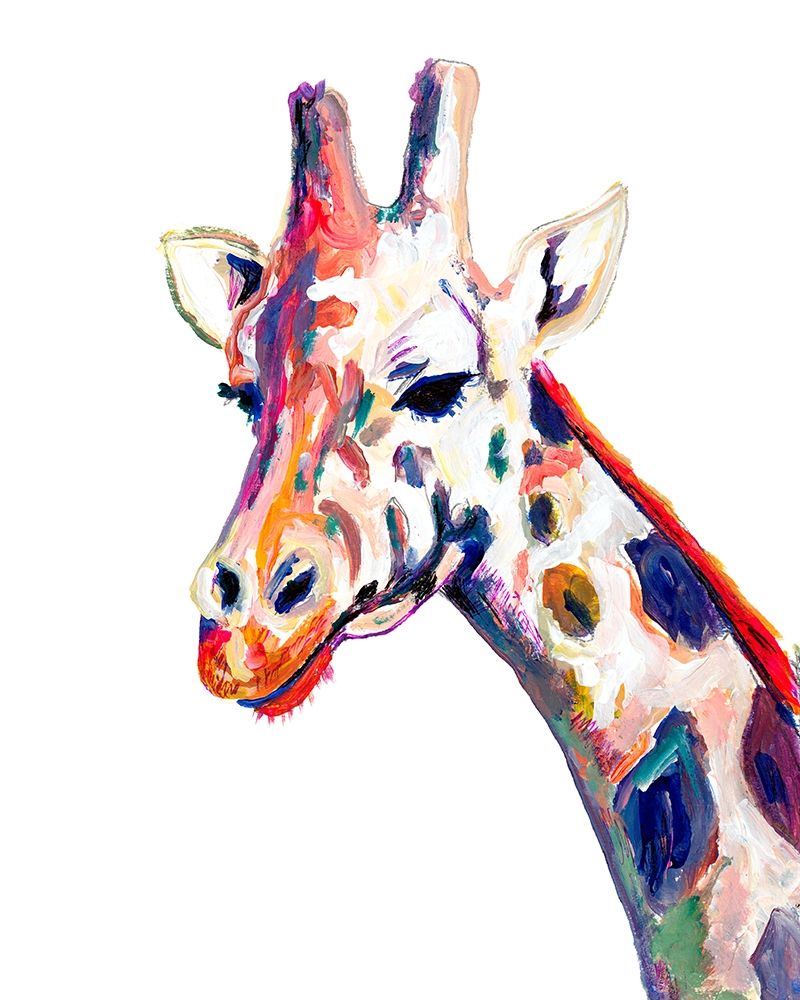Colorful Giraffe on White