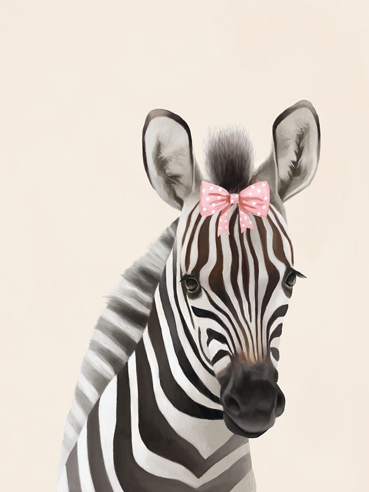 Pink Bow Baby Zebra