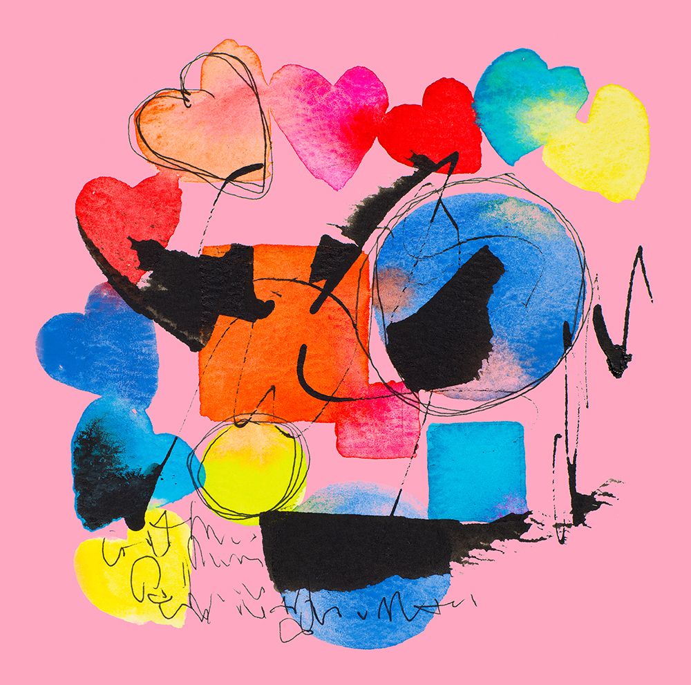 Splash Of Hearts on Pink