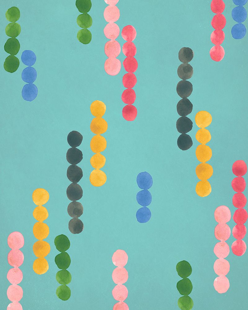 Intermittent Dots on Teal